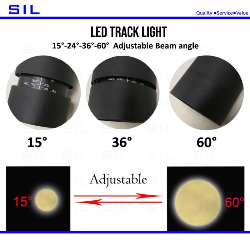 New Design 15-60° Degree Focusing Adjustable Beam Angle Spot Light 20watt LED Track Light