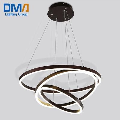 Zhongshan Dimmable 60W Round Rings LED Chandelier Modern Cheap for Project Dining Room