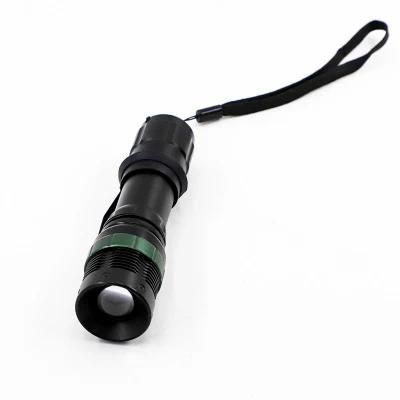 Aluminium Alloy Flashlight Battery Powered Zoomable Flashlight