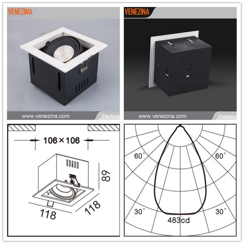 COB LED Spot Recessed Down Light with Cast Aluminum Frame-R6158