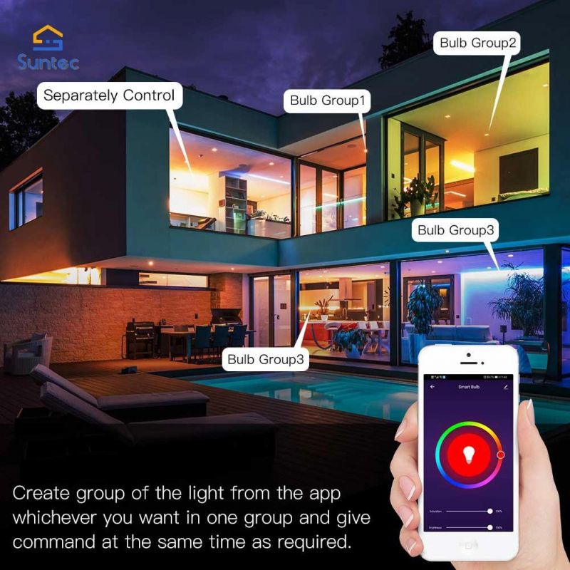 RGB Smart WiFi LED Light Bulb Dimmable Lamp Tuya APP