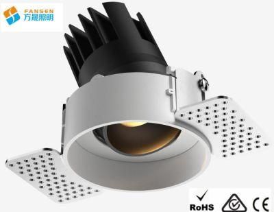 Trimless Aluminum Ceiling Spotlight 15W LED Dimmable Anti-Glare Spot Light