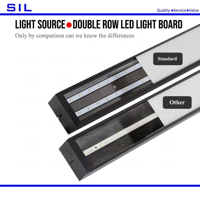 60W Aluminum Office Pendant Linear Strip Lighting Linkable LED Linear Light LED Panel Light