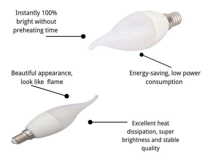 Long Service Life - 25, 000 Hours LED Flame Bulbs F37 Decorative Lamp Easy Installation