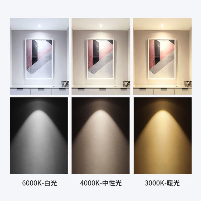 White Black 3000K 4000K 6000K Mini Slim Rimless Adjustable Surface Mounted Spotlight LED Down Light Commercial LED Lighting