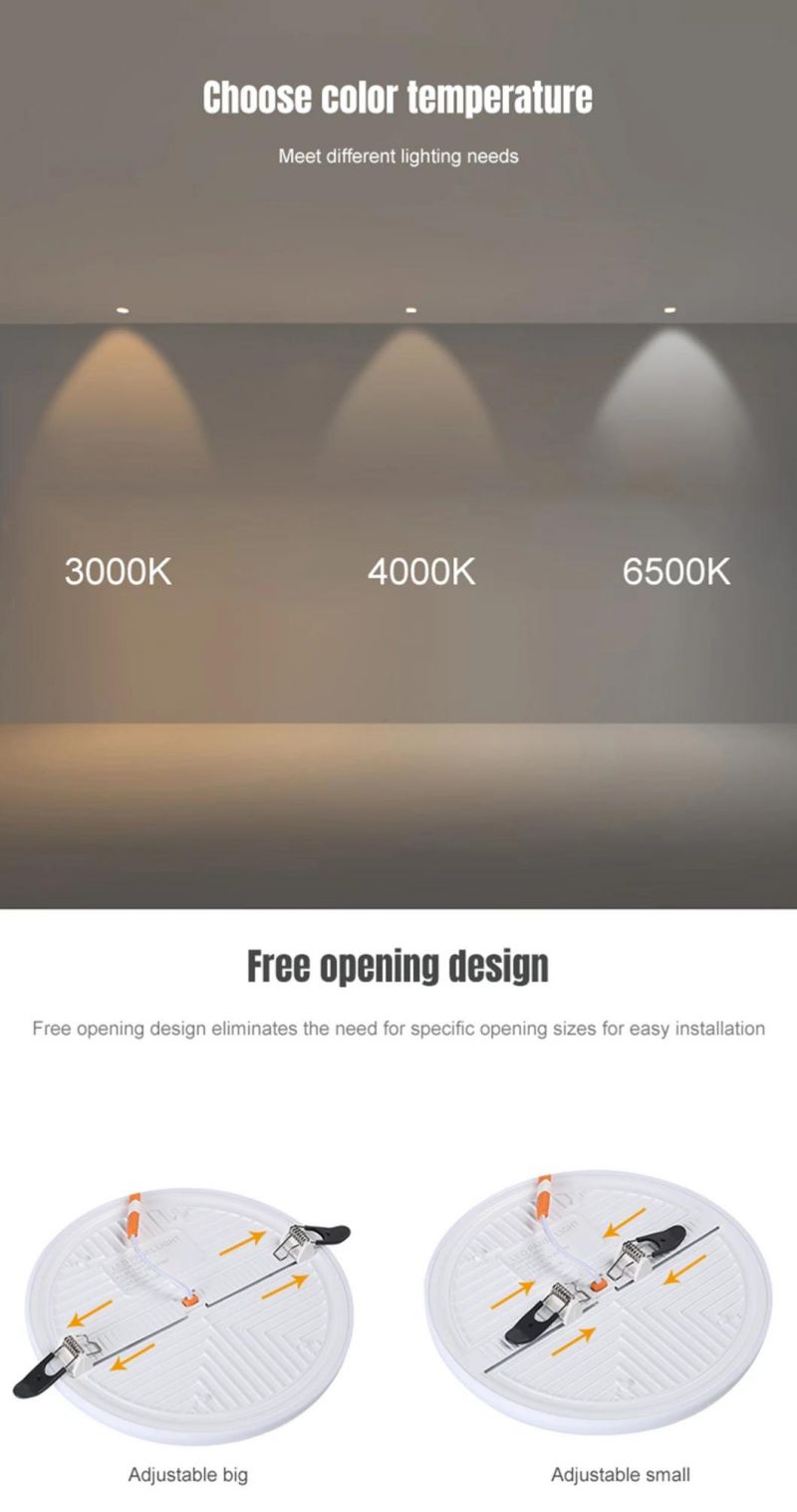 High Quality Cheap Price Indoor Wood Grain Border LED Light Recessed Round LED Panel Light