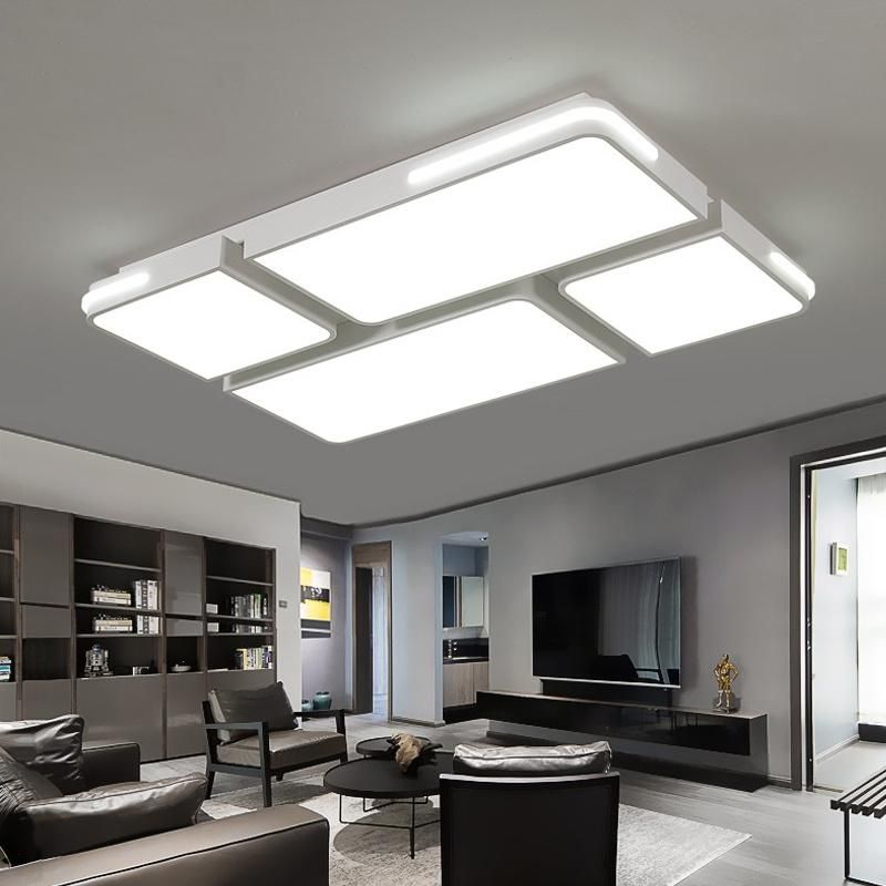 Linear LED Flush Light Fixture with Acrylic Shade Modern Design