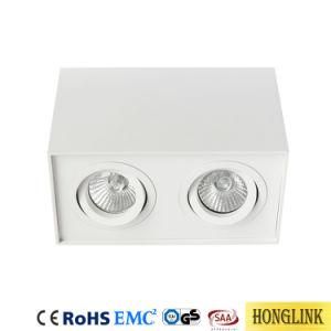 2xgu10 Adjustable Square Downlight Aluminum Surface Mounted LED Ceiling Light