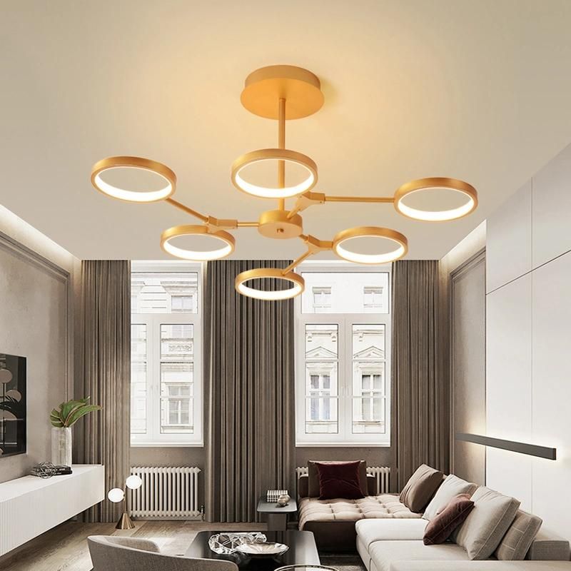 2021 New Nordic Acrylic LED Good Rings Chandelier Hanging Pendant Light Ceiling Light for Living Room