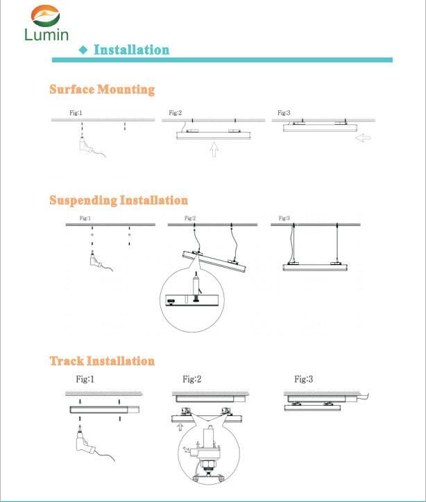 1.2m 40W Nondimmable IP20 LED Linear Trunking Light for Super Market / Shopping Mall