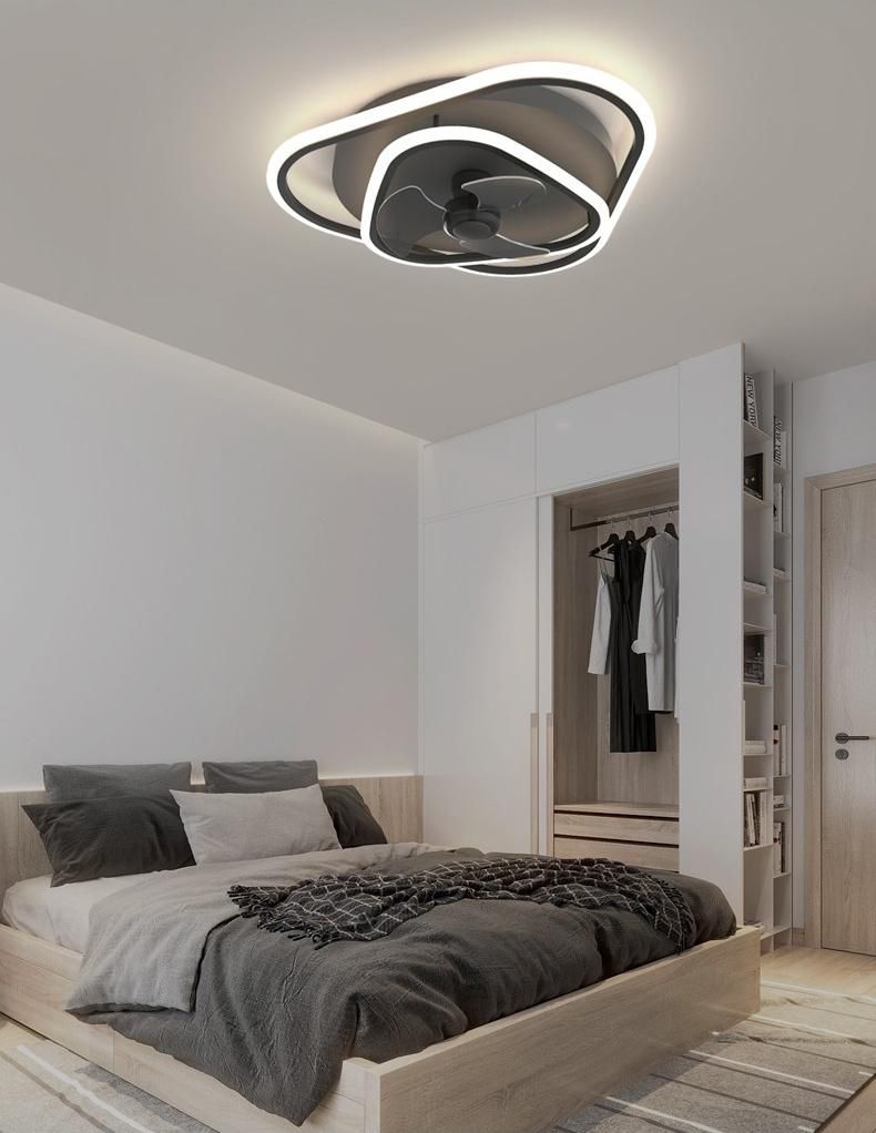 2022 New Nordic LED Dining Room Study Bedroom Small Ceiling Fan Light