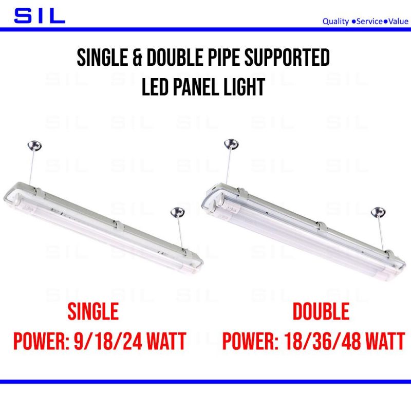600mm 18W T8 Single Double Tube IP65 Waterproof LED Tri-Proof Fluorescent Lamp Light Fixture LED Fluorescent Light