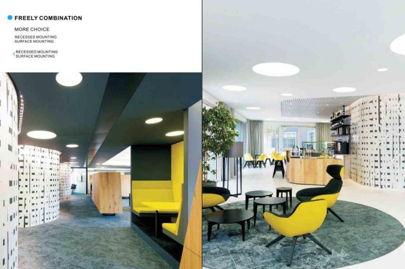 Recessed Round LED Panel Light Manufactures 9W 18W 24W 36W Luminous White Acrylic Body Lamp Lighting Time Warm Office 36W LED Panellight
