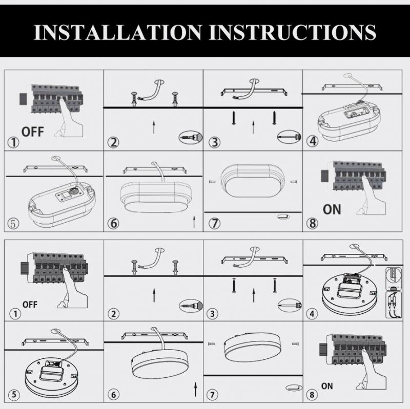 LED Ceiling Lights 15W 3000K 4000K 6500K IP40 Kitchen Bathroom Livingroom