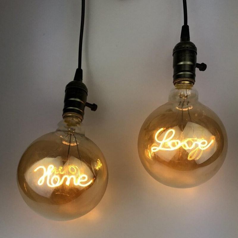 Alphabet Gin Word Pendant Lamp LED Filament Light Bulb