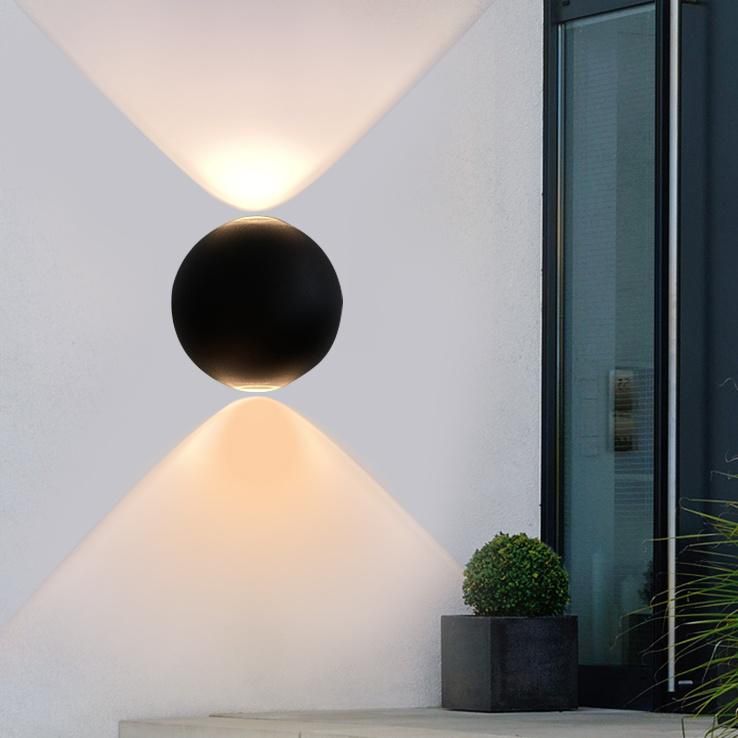 Factory Round Wall Lamp Outdoor Garden Porch IP54 Modern up & Down 2*3W LED Wall Light up Down Wall Lamp