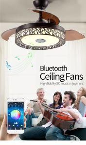 Modern 110V WiFi Music Speaker Ceiling Fan DC BLDC Remote Control Invisible Ceiling Fan with Light