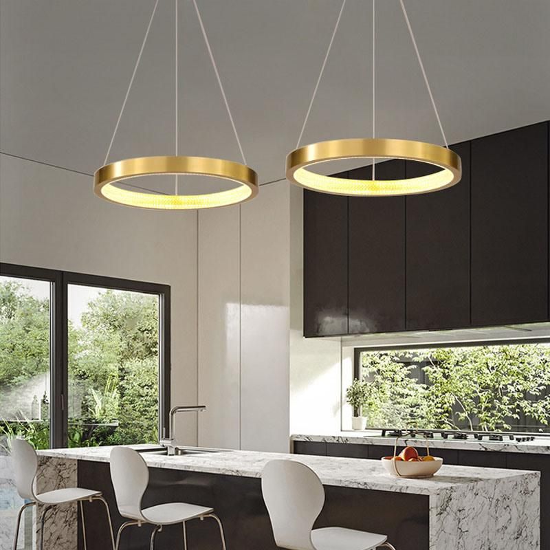 New Modern Gold Decor House Pendant Decoration Ceiling Light Circle Lighting Chandelier Modern