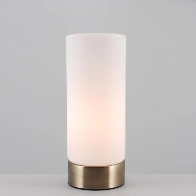 How Bright Hot Sale Promotion Item Table Lamp with 3 Step Touch Dimming for Bedroom Office Living Room E27 Glass Table Lamp