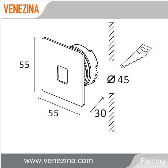 W6811 1W 3W Small Wall Scone Lamp Square LED Indoor Staircase Light Wall Light for Garden Hallway Corridor Use