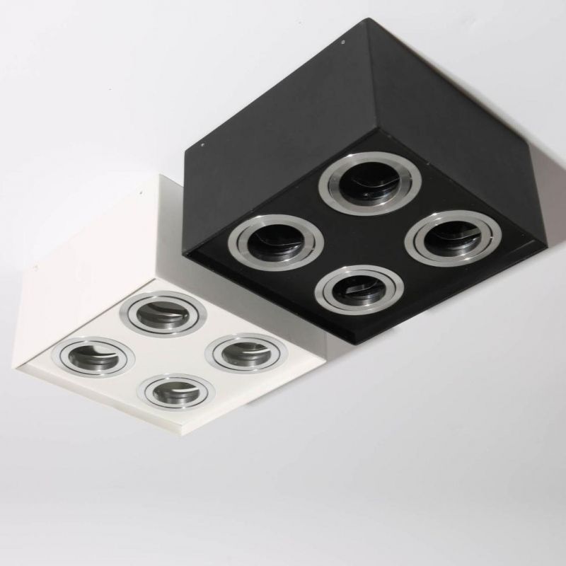 Classic Square 4xgu10 LED Aluminum Down Light Adjustable LED Light Fixture Ceiling Spotlight