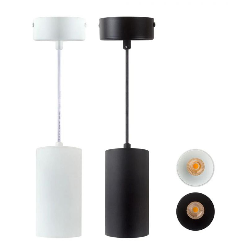 Stylish High CRI LED COB Spotlight Commercial Suspended Cylinder Pendant Light