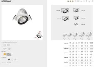 Zoom Downlight Commercial Hotel Indoor Spotlight Lighting Adjustable Recessed LED Downlight