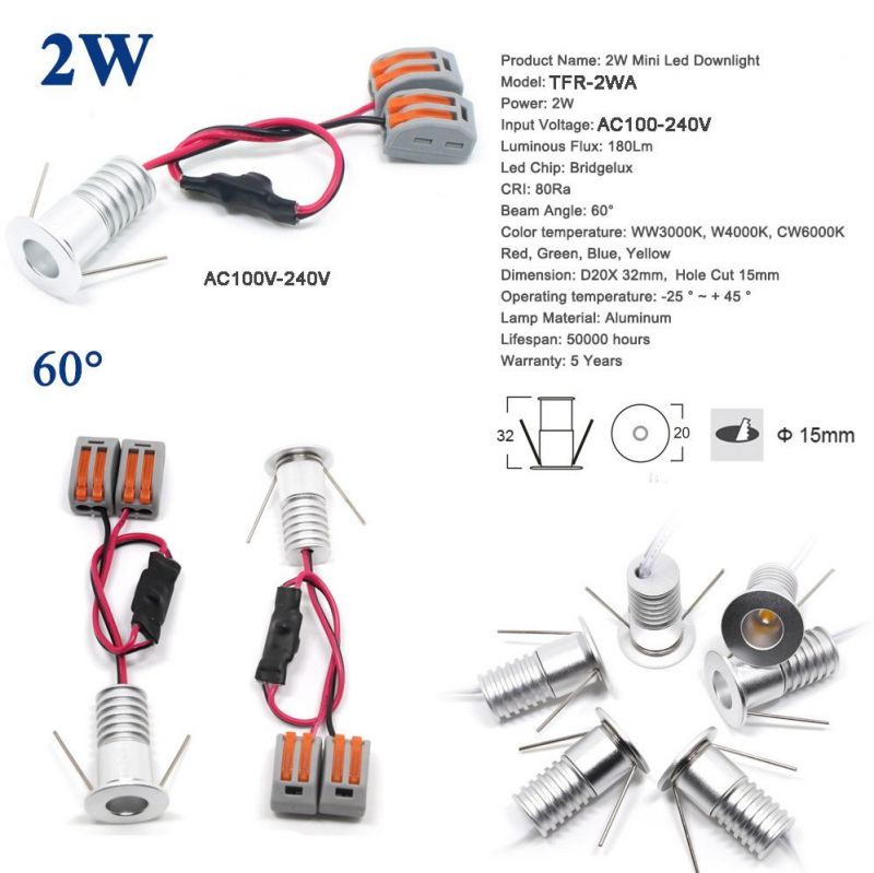 2W 12V 15mm Mini LED Light