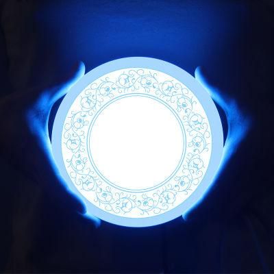 Double Color LED Panel Light RGB Recessed Downlight No Frame Round Lamp with 16W