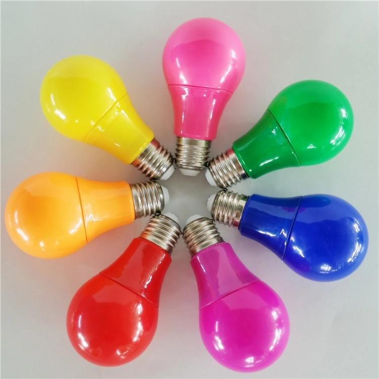 2022 Plastic and Aluminum A60 Lantern Bulb IC Bright Color Christmas LED Color Bulb
