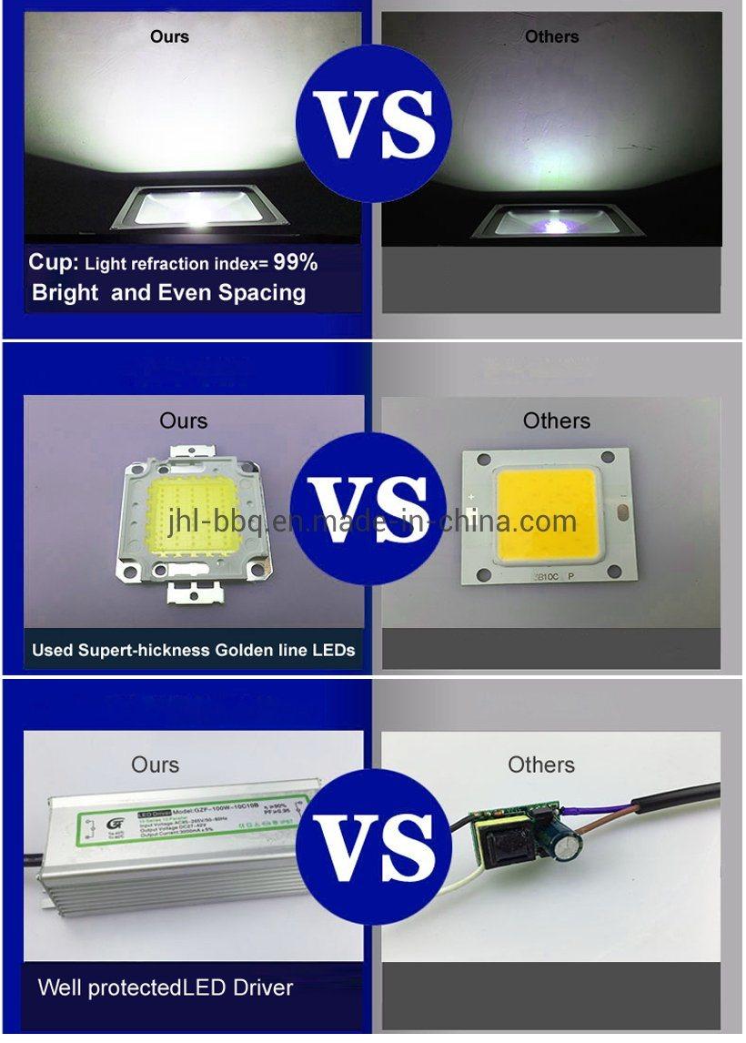 LED Flood Light Special Designed for Application in Outdoor with IP65 Waterproof Aluminum Die Casting Shell and Diffuse 30W/50W/100W/150W/200W