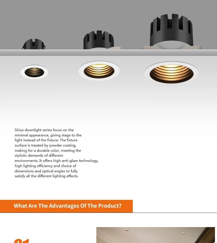 10W Ceiling Recessed COB LED Fixed Downlight