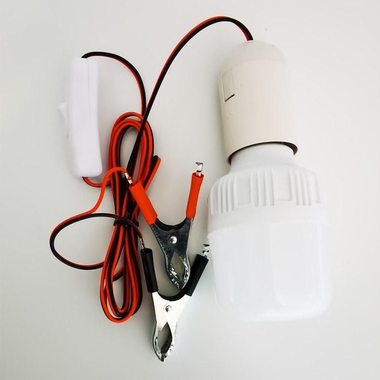 DC 12V DC Plug LED Bulb with Cable Clamp Used Solar Panel