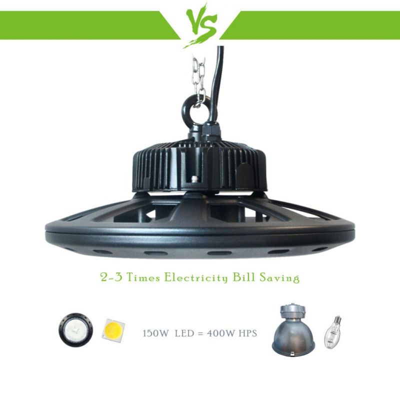 Warehouse Lighting IP65 400*194mm 200W UFO LED High Bay Light