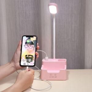 Rechargeable Dimmable Color LED Table Lamp with Pen Holder