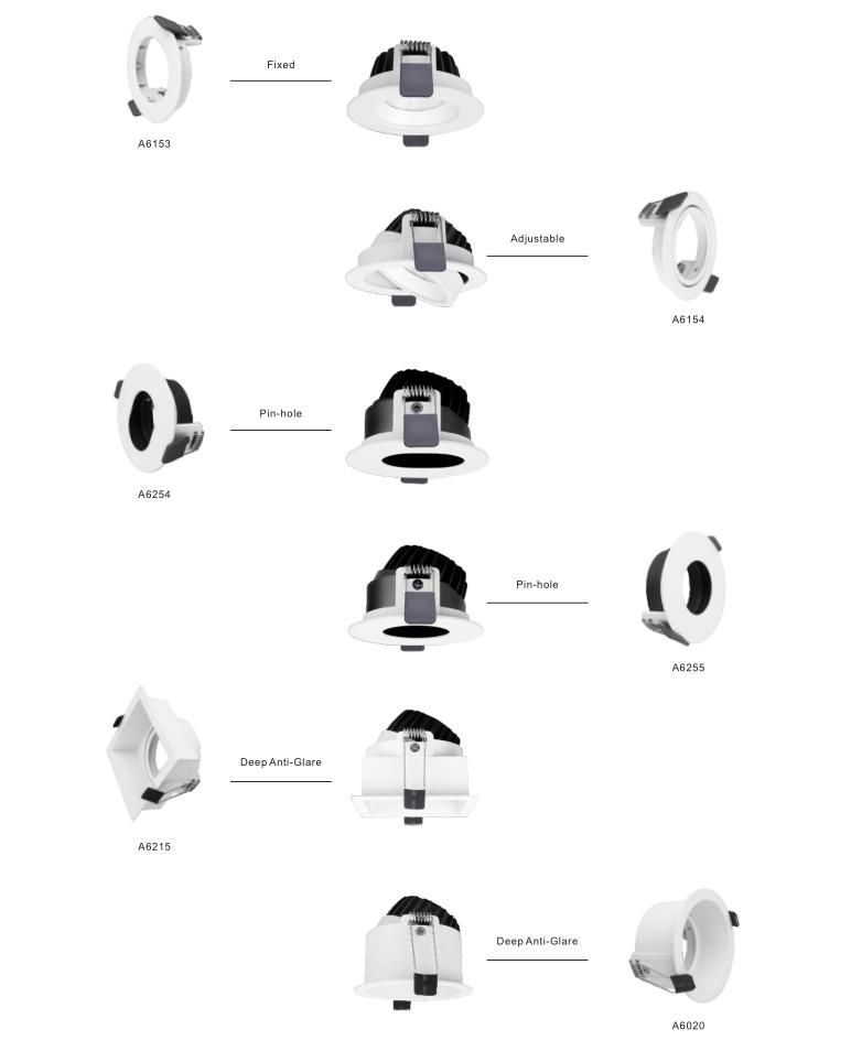 COB LED Downlight Anti-Glare LED Adjustable Down Light Round Downlights Lamps