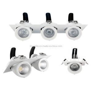 1~3X15W, 1~3X25W, 1~3*35W COB LED Grille Downlight, Gimbaled Spotlight