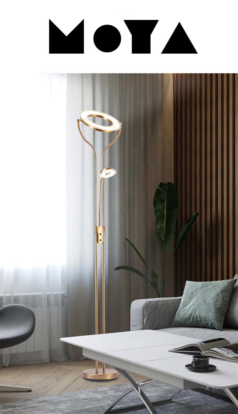 LED Modern Interior Hotel Decor Antique Brass Halogen Aluminum Floor Lamp