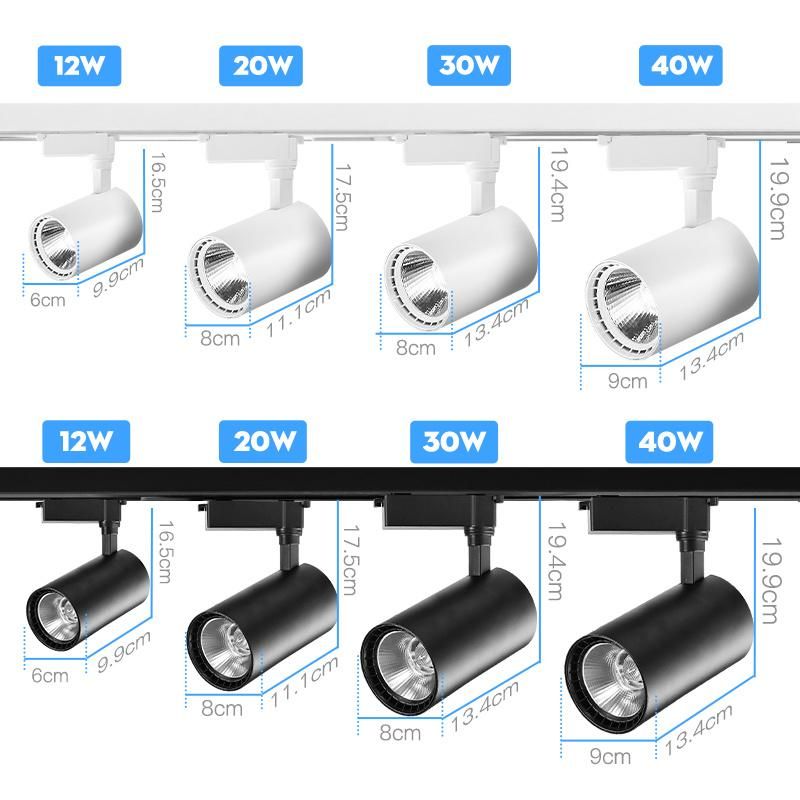 10-40W Ra90 2700K-4000K CCT Dimmable LED Track Light Integrated Track Light