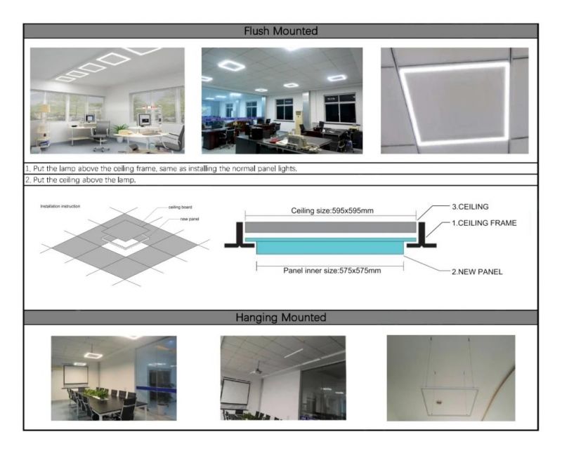 LED Frame Lite/Light Replace of LED Panel Light for Office, Inner Lighting