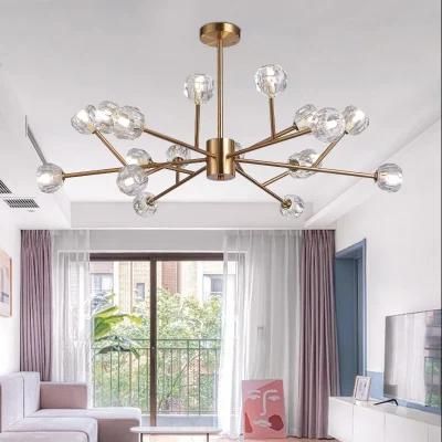 Dafangzhou 90W Light China Dining Table Chandelier Supplier Light Iron Yellow Frame Color Pendant Light Chandelier Applied in Hotel
