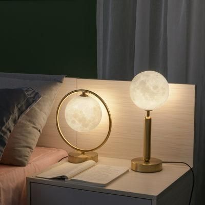 Touch Sensor Switch 3D Printing Moon Table Lamp Bedroom Living Room Modern Decoration Planet Table Lamp