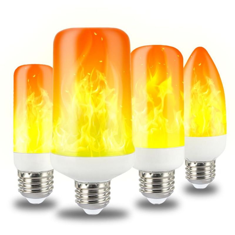 LED Dynamic Flame Effect Light Bulb Multiple Mode Creative Corn Lamp Decorative Lights for Bar Hotel Restaurant Party E27