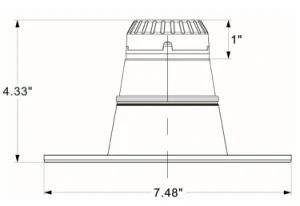 6 Inch LED 12&15W Downlight/Deep Baffle Retrofit Kit 120V Dimmable