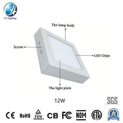 China Manufacturer Surface Square LED Panellight 12W 840lm with Ce RoHS LED Panel Light