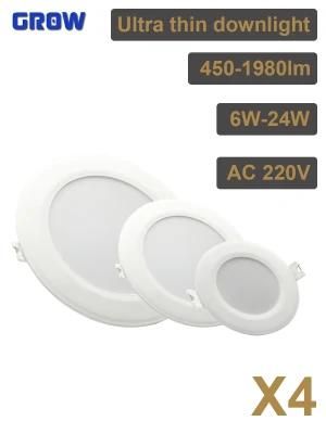 China Factory LED Downlight Round Recessed-Mounted Panel Light for Indoor Commercial Office Lamp