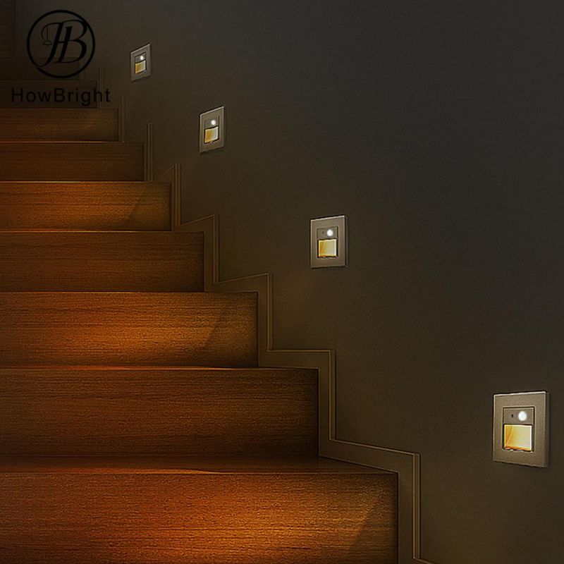Motion Sensor Outdoor Recessed Stair Light Waterproof Wall Sconce Light