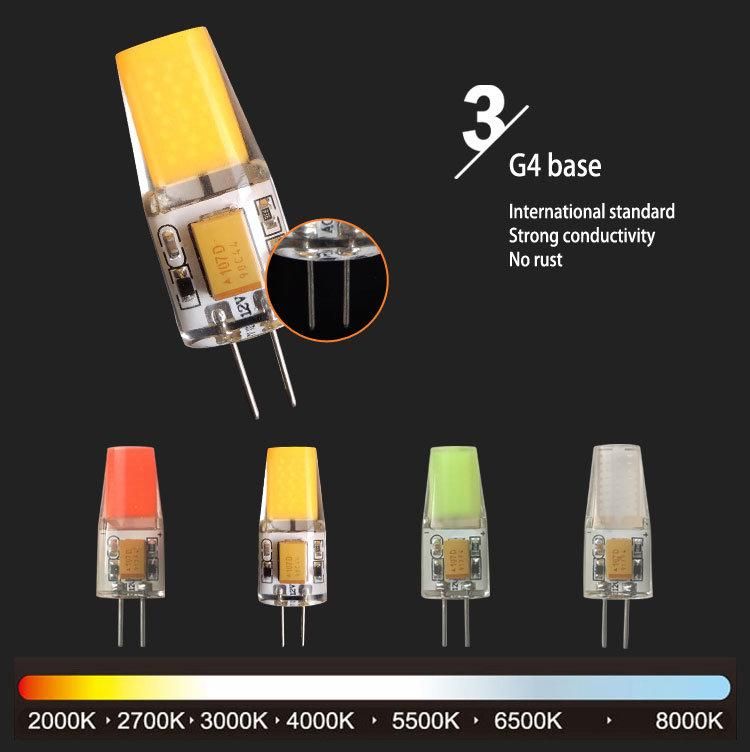 Colorful Silicon 12V 3W COB G4 LED Bulb
