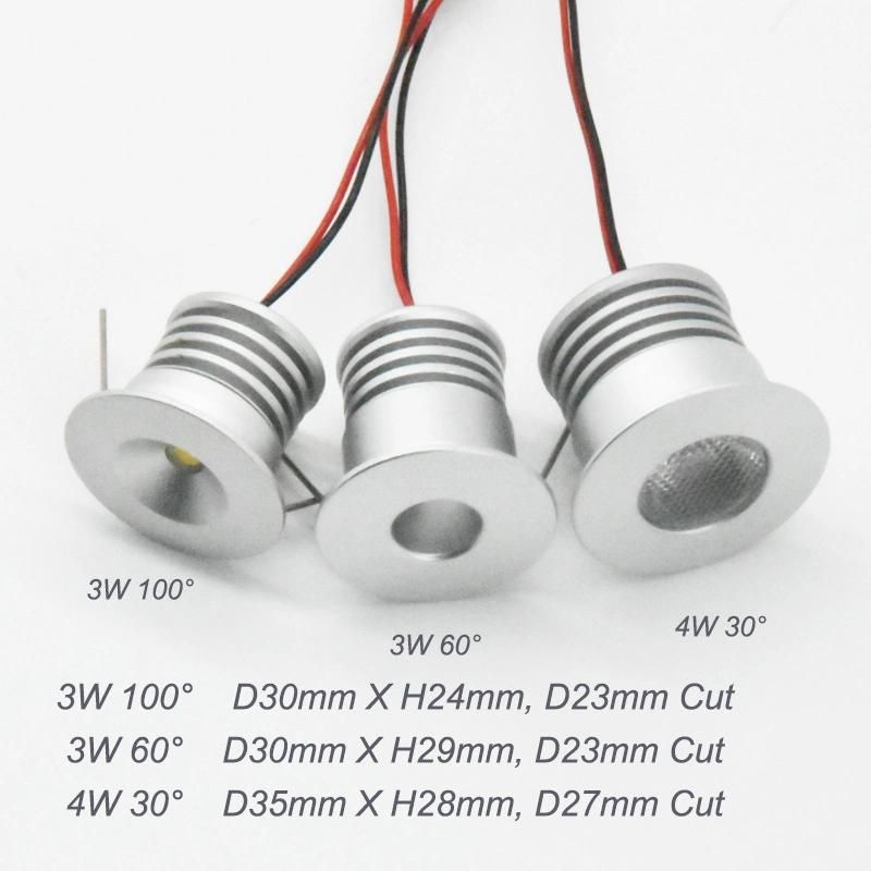 3W 12V 24V Mini D25mm LED Downlight Lamp for Kitchen Cabinet Roof Ceiling Lighting