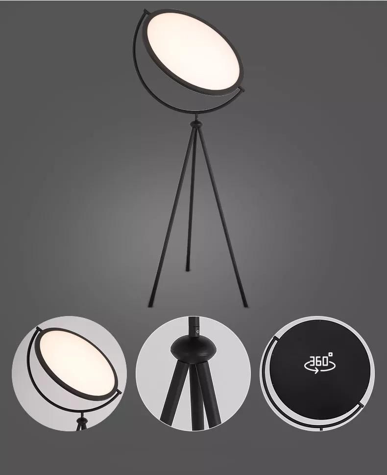 Modern Amazon Hot Selling Living Room Floor Light Decorative Circle Tripod Round LED Floor Lamp